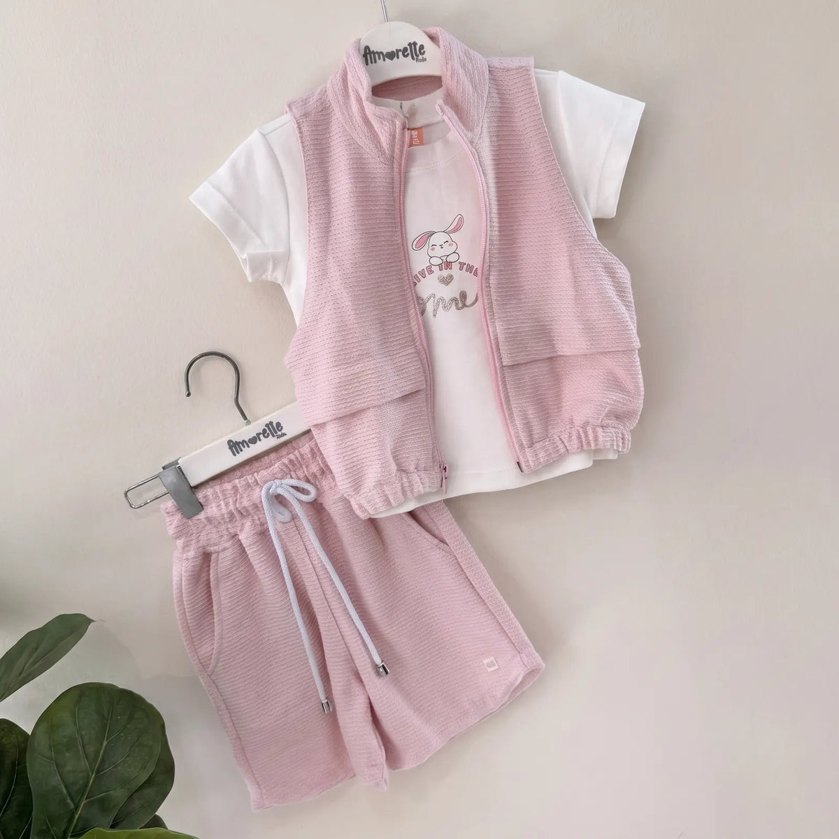 Que nota conjunto girls 3 prendas short y chaleco