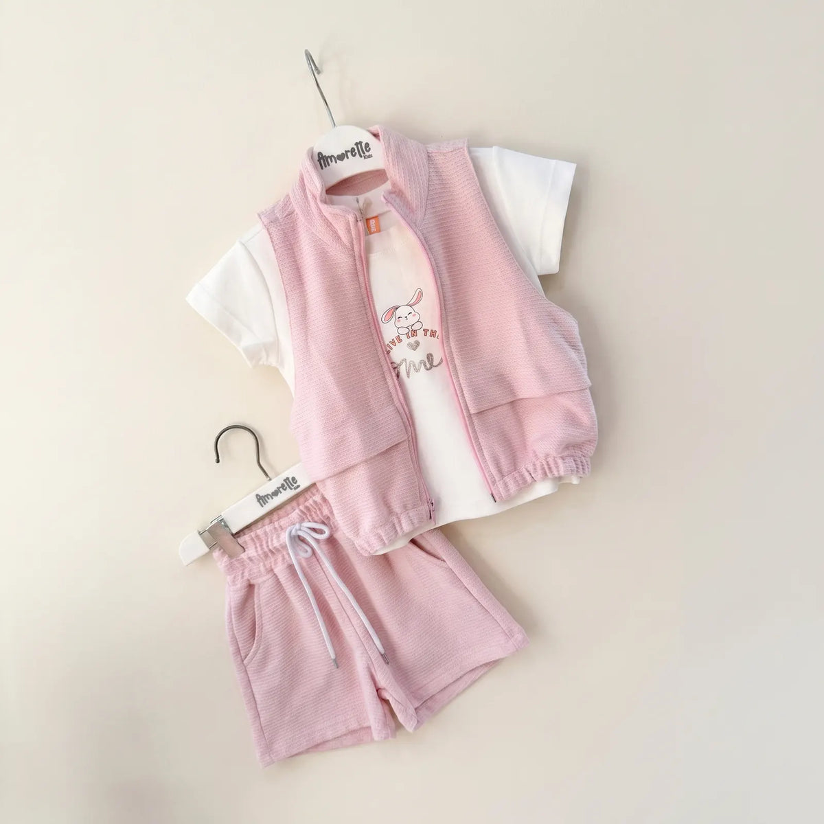 Que nota conjunto girls 3 prendas short y chaleco