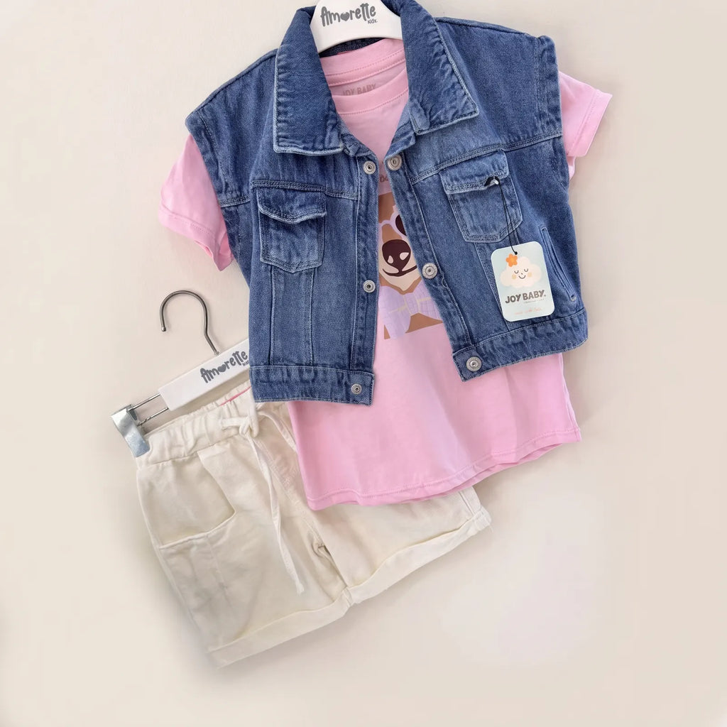 Joy baby conjunto 3 prendas niña shortc2520
