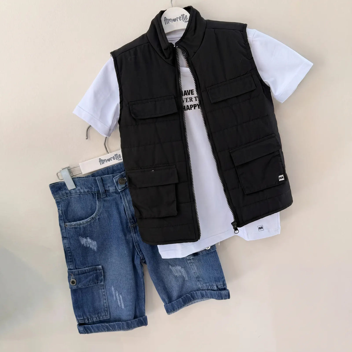 Que nota conjunto tres prendas bermuda camisa y chaleco REF: 11461
