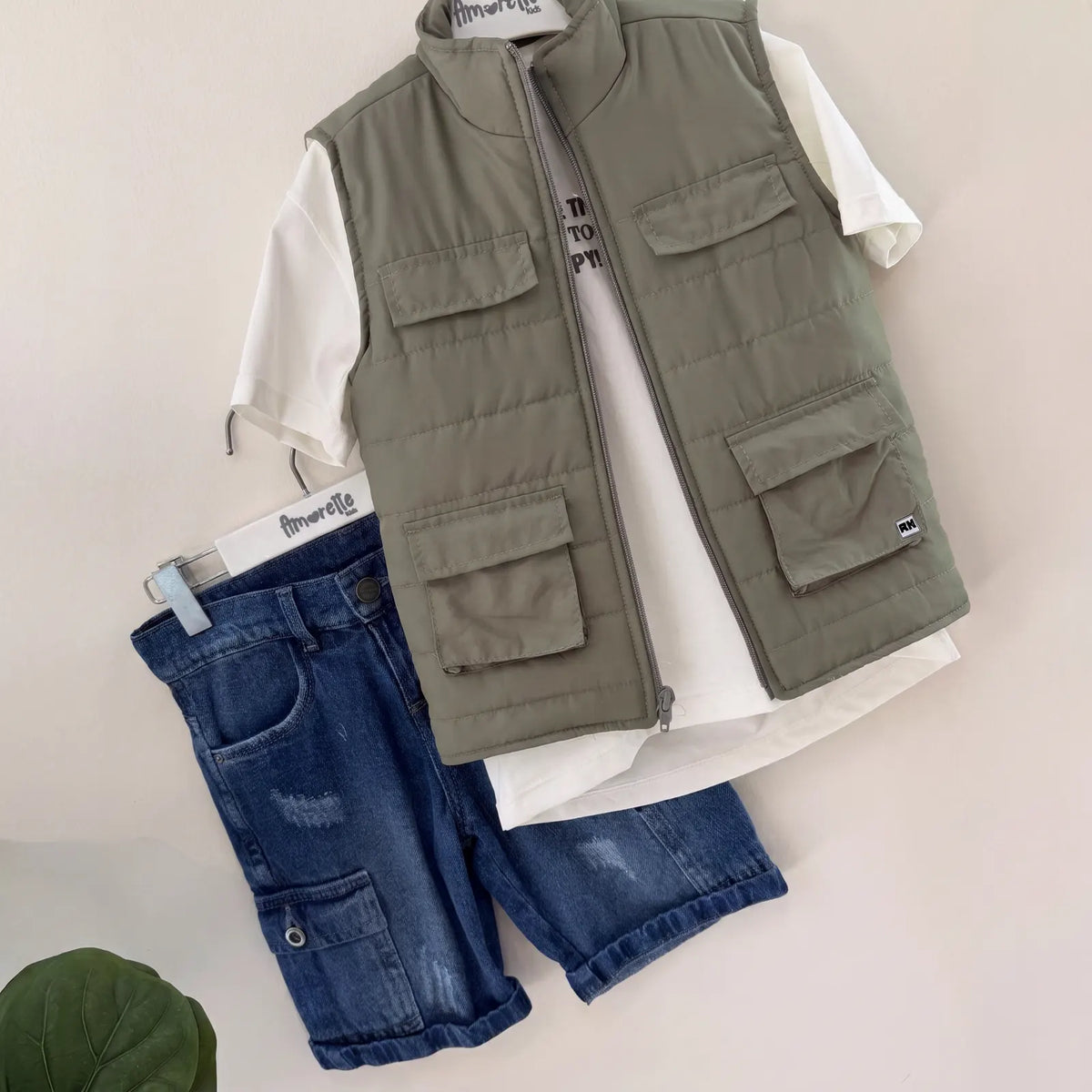 Que nota conjunto tres prendas bermuda camisa y chaleco REF: 11461