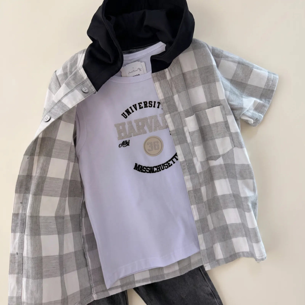 Plastilina conjunto tres prendas basica jean y camisa de cuadros