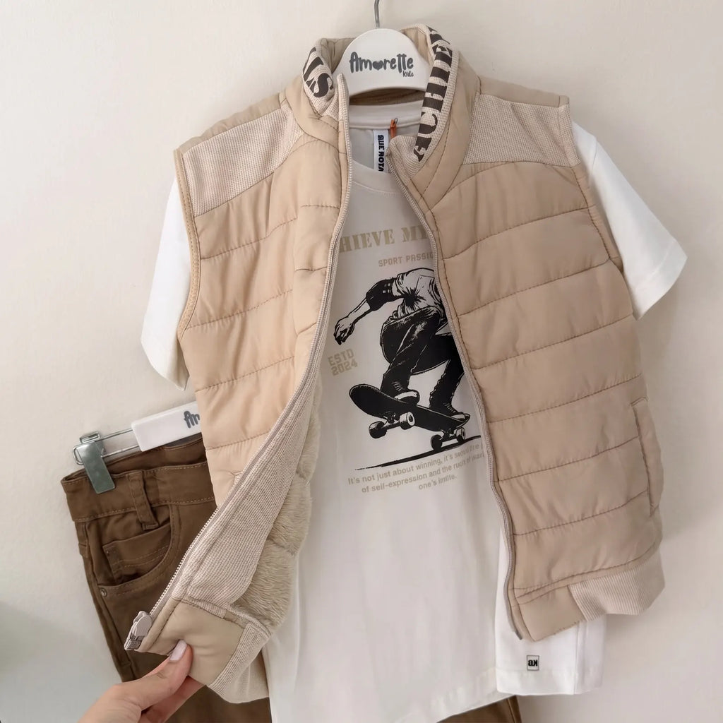 Que nota conjunto tres prendas chaleco camisa y pantalon