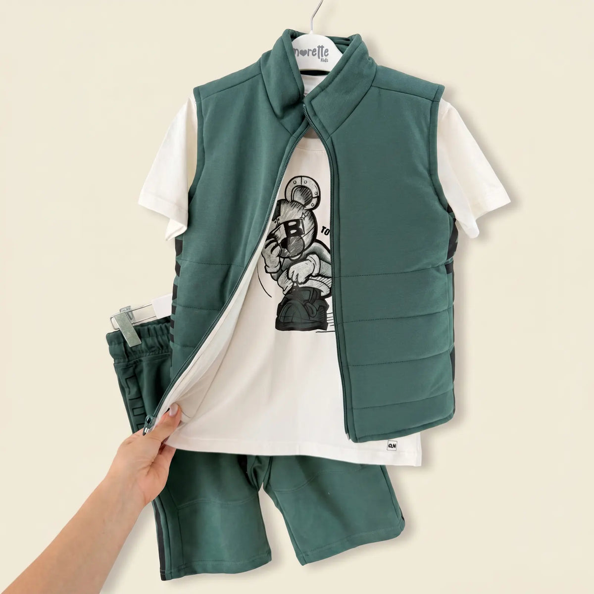 Que nota conjunto tres prendas bermuda camisa y chaleco REF: 11484