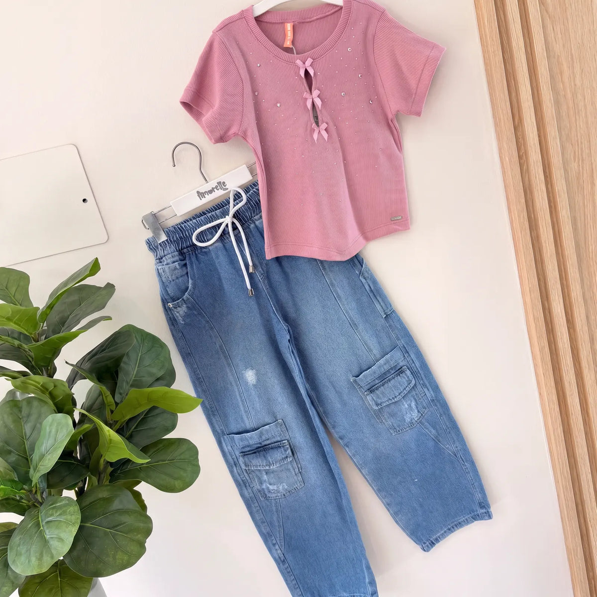 Que nota conjunto 2 piezas jean mas camisa