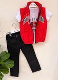 Conjunto x3 prendas camisa básica con chaleco y pantalón