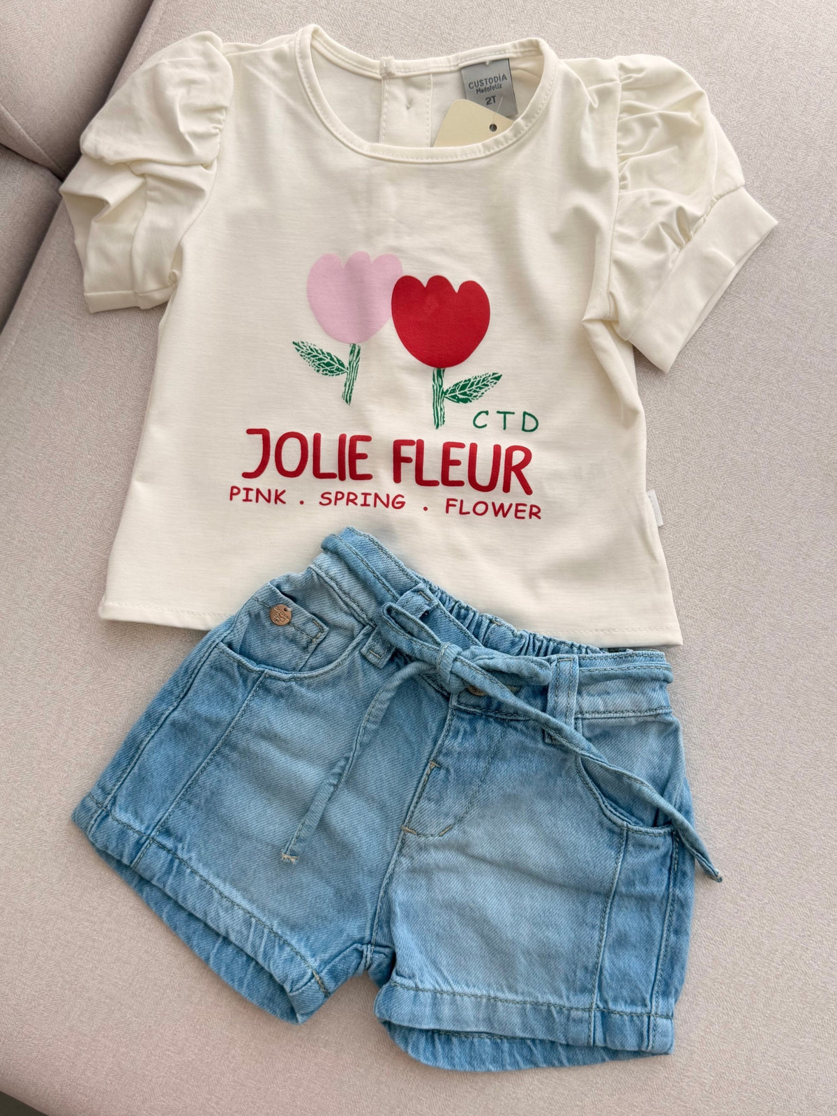 Conjunto X2 prendas blusa flores y short