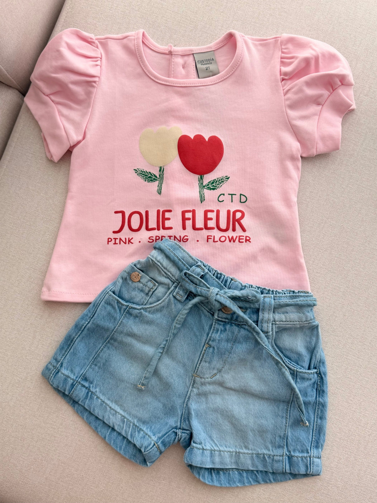 Conjunto X2 prendas blusa flores y short