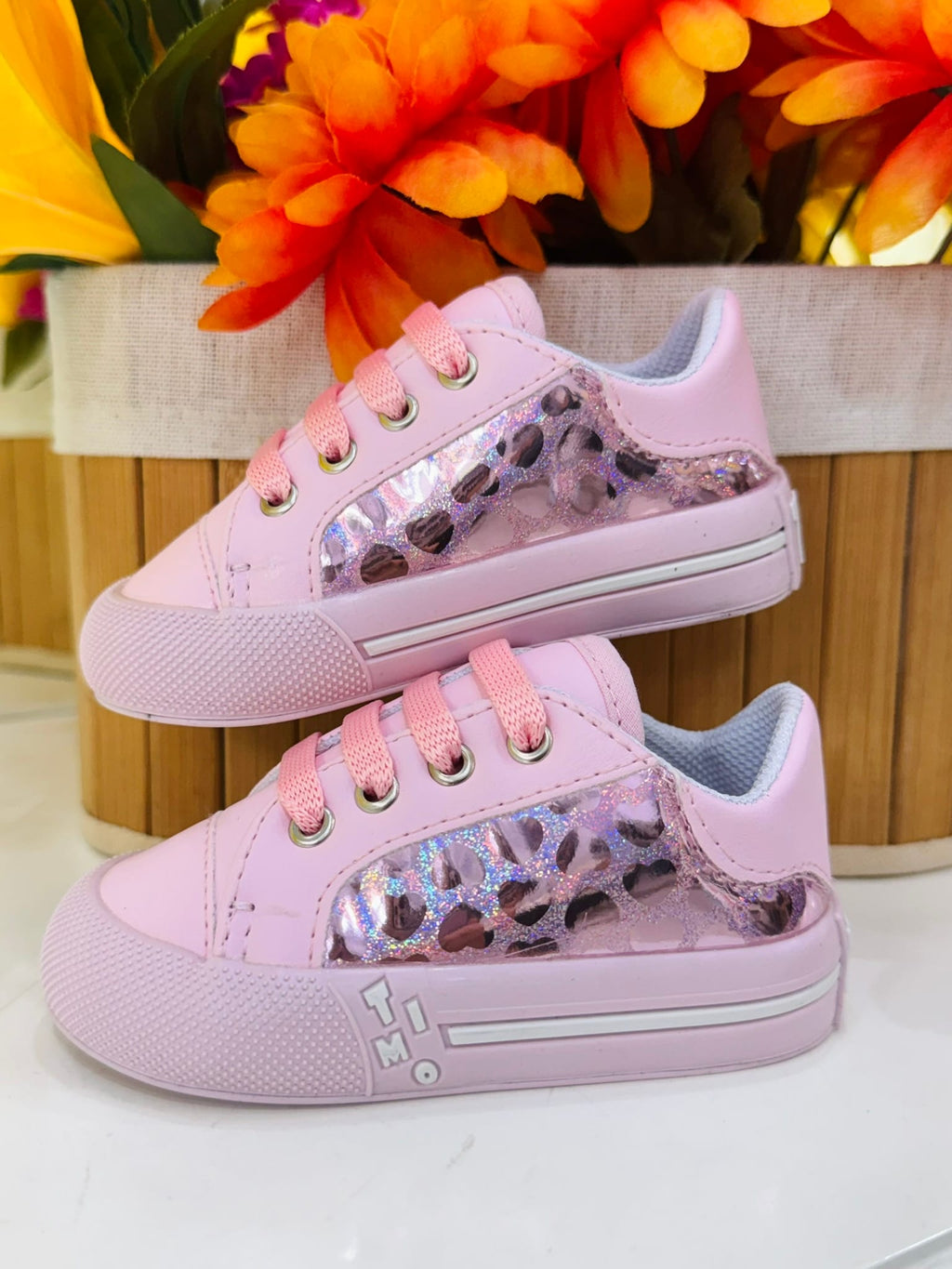 Timo zapato niña rosado tornasol