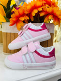 Timo zapato niña rosado cierre magico x fucsia en talon